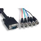 5 BNC to SUPER VGA HD15-M Cable 25FT
