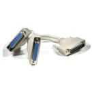 Y-Splitter Serial Cable DB25-Male to DB25-Female DB25-Female 8 Inch Parallel