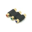 Ultra Gold COMPONENT Video Coupler Adapter Female 3 RGB RCA connector analog