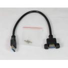 USB 3.0 Panel Mount Cable Single Port Bulkhead Cable Male-Female 1Ft