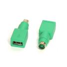 USB TYPE A Female to PS2 Mini DIN6 Male Mouse Adapter Green